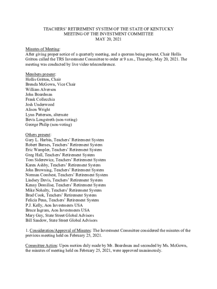 Editable Investment Committee Memo Template Word Sample