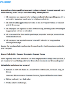 Editable Memo For Dress Code At Work Template Word Sample