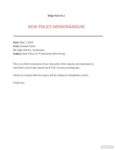 Free Blank Accounting Policy Memo Template Doc