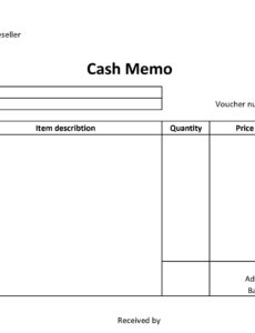 Free Blank Medical Cash Memo Template  Sample