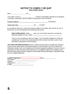 Free Blank Non Compliance Memo Template Doc Sample
