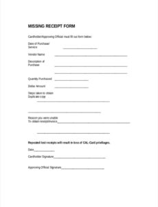Free Custom Lost Receipt Memo Template  Sample