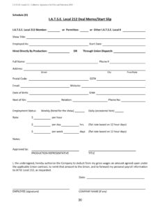 Free Editable Film Crew Deal Memo Template