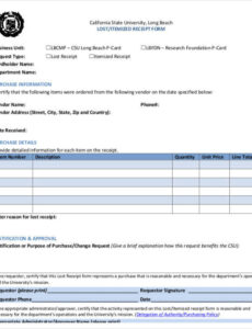 Free Editable Lost Receipt Memo Template