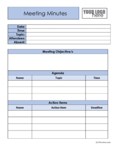 Free  Meeting Minutes Memo Template Word
