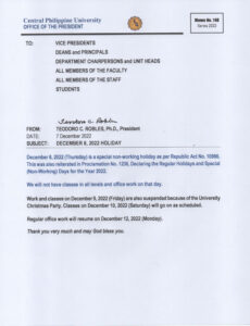 Free Printable Public Holiday Memo Template