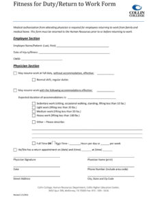 Free Printable Return To Work Memo Template