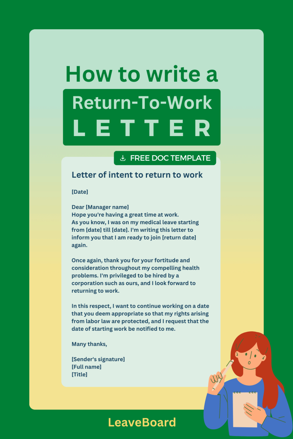 Free  Return To Work Memo Template Doc Sample