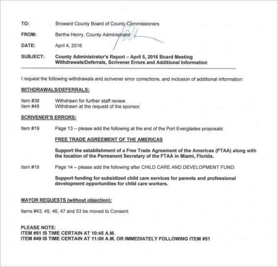 Meeting Minutes Memo Template  Sample