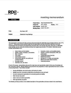 Printable Board Meeting Memo Template Doc