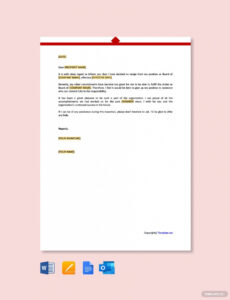 Printable Non Profit Board Resignation Letter Docs