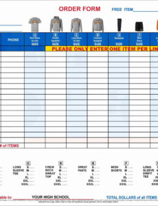 Printable T Shirt Fundraiser Order Form Template PDF