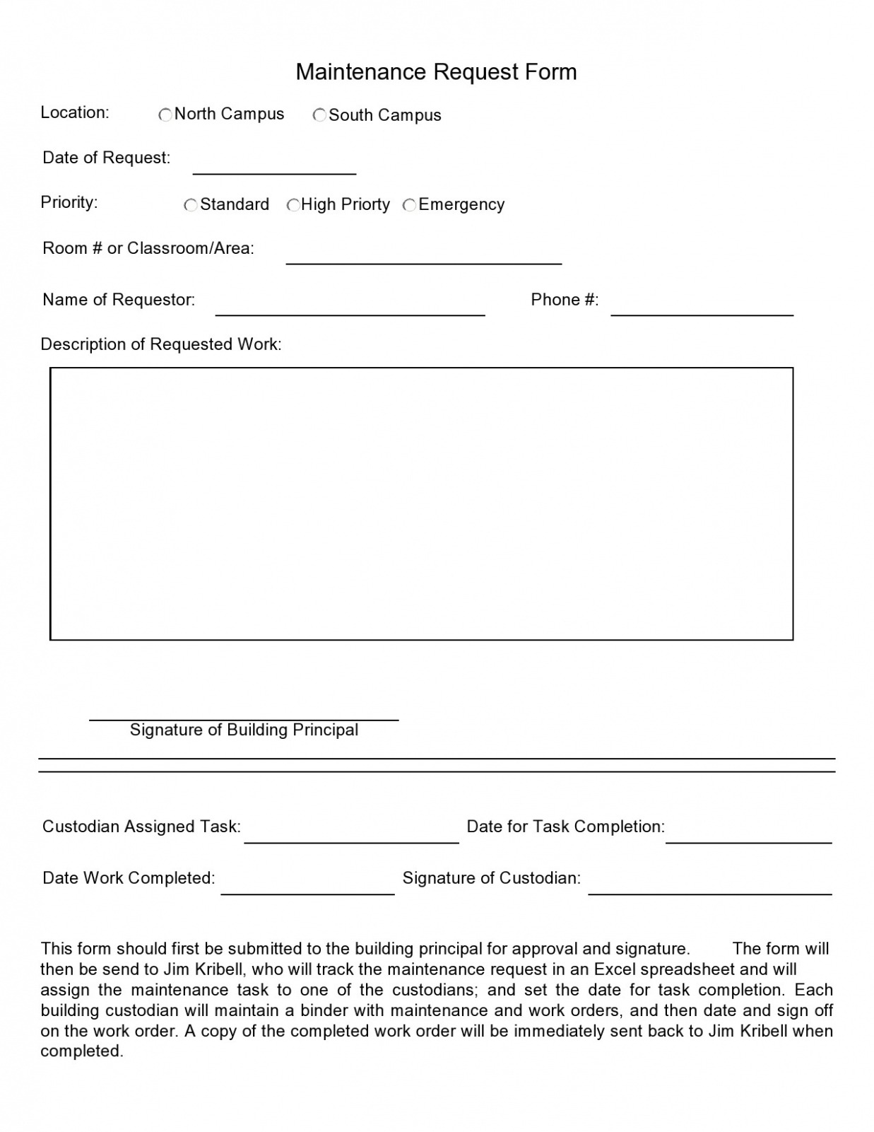 54 Maintenance Request Form Templates Free  Templatelab Doc