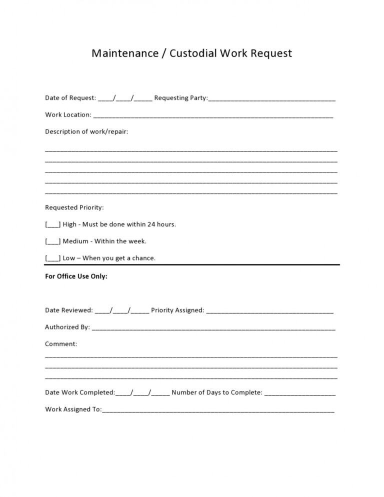 Property Management Work Order Template