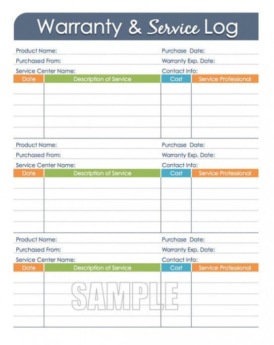 Custom Warranty And Service Log Printable And Fillable Organizing Etsy Word Sample Custom Warranty And Service Log Printable And Fillable Organizing Etsy Word Sample
