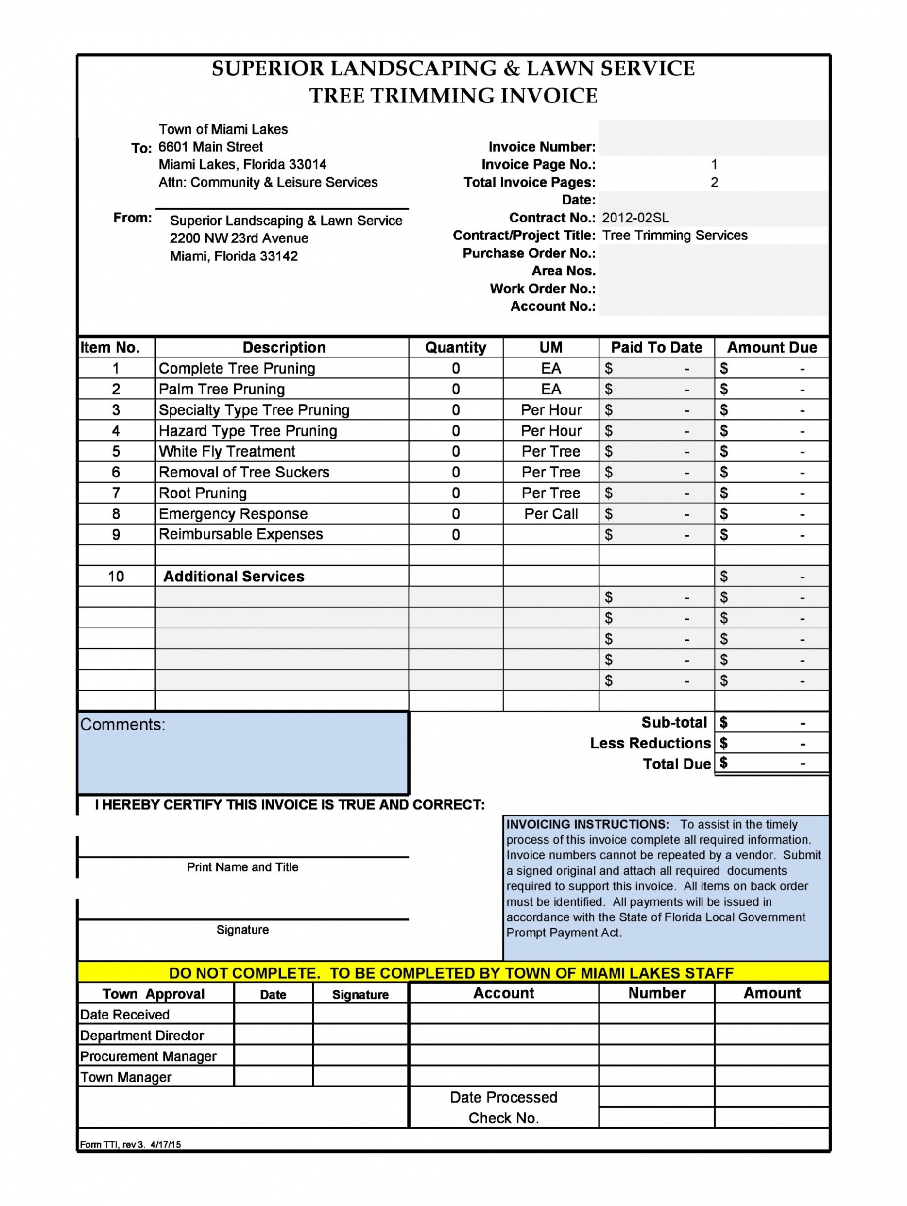 40 printable landscaping invoice templates &amp; examples pdf example