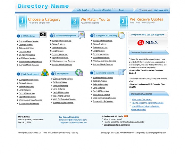 custom websitedirectorywebsitedesignpsd65  preview