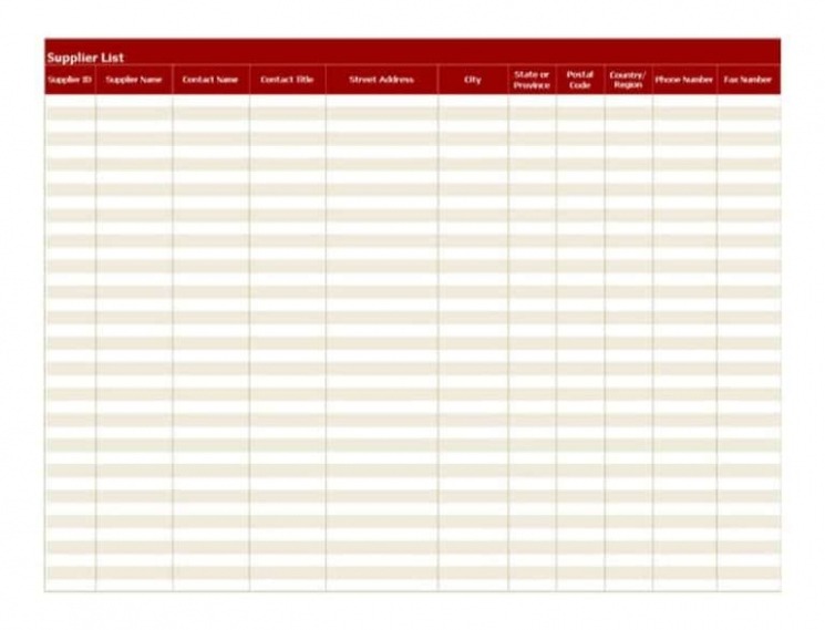 free custom top 5 free supplier list templates  word templates excel templates word example