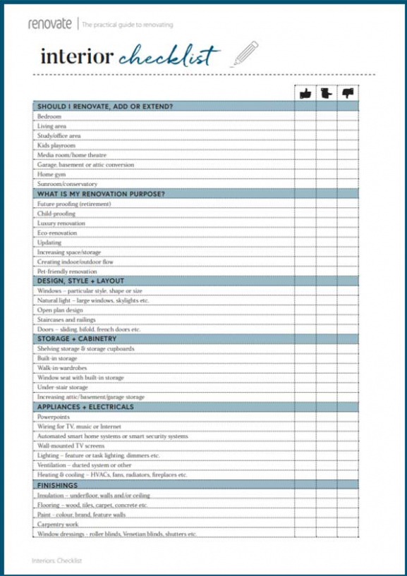 free  home renovation list template doc example