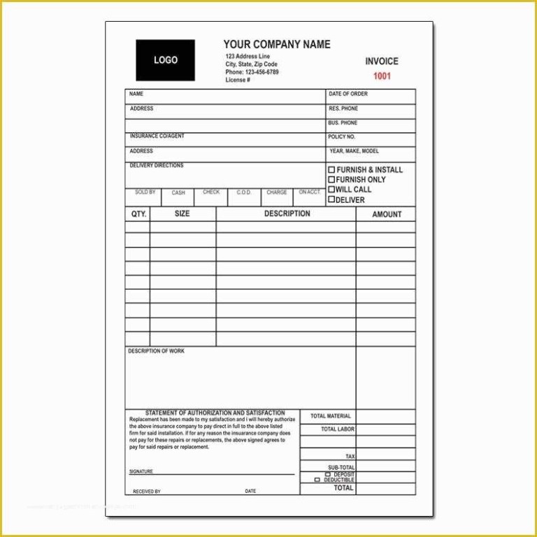 free printable appliance repair invoice template word example