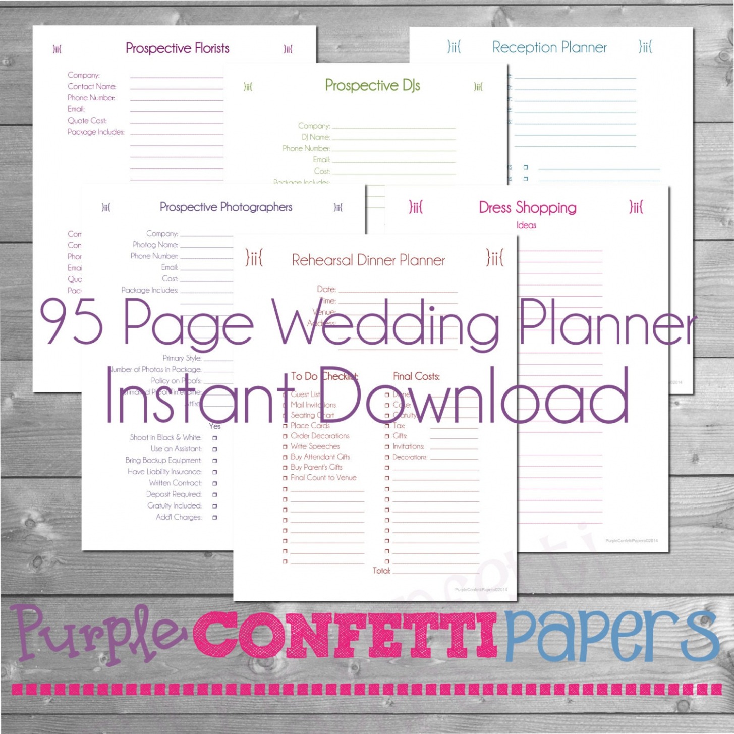 Free Printable Printable Wedding Planner 95 Pages Instant Download Kit Etsy Doc Example free printable printable wedding planner 95 pages instant download kit etsy doc example