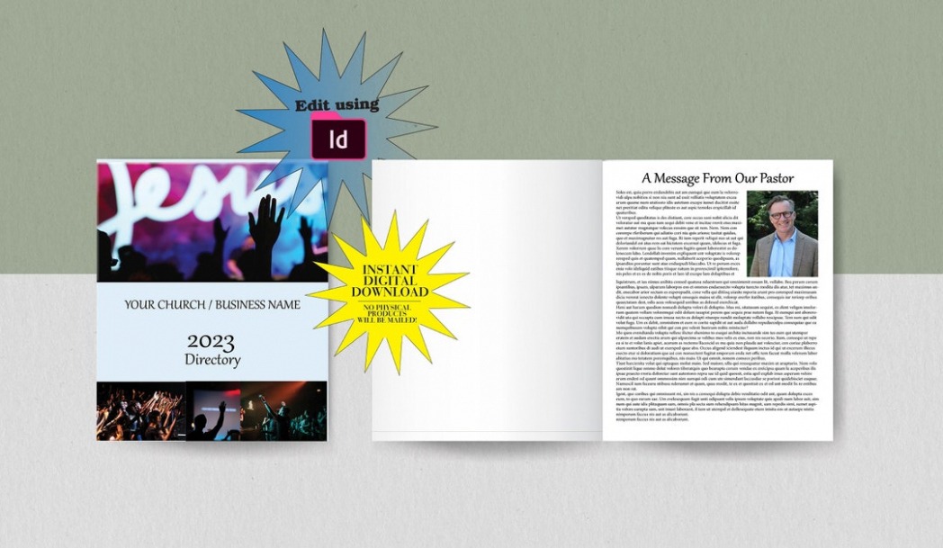 custom editable membership directory template church directory adobe indesign template  etsy word sample