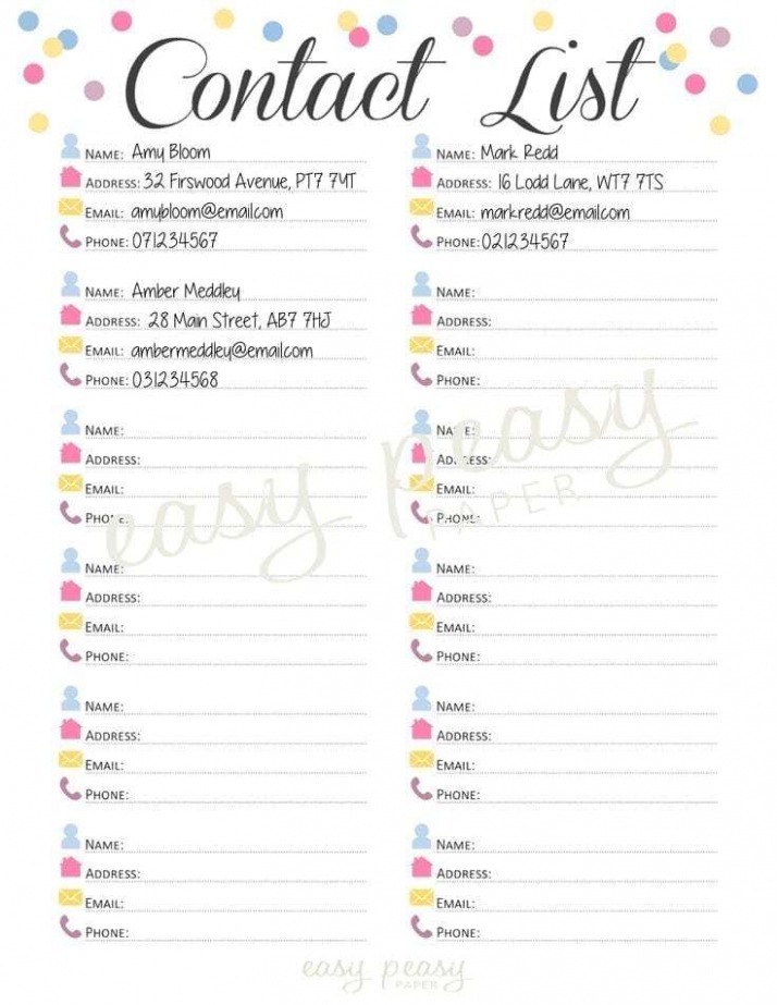 Free 24 Free Contact List Templates In Word Excel Pdf PDF free 24 free contact list templates in word excel pdf pdf