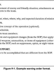 Free Editable Marine Corps Warning Order Template Doc Example