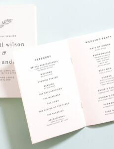 Free Printable Wedding Church Order Of Service Template Pdf Sample
