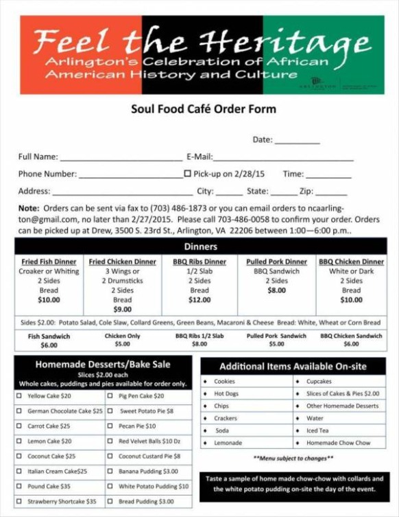 Free Restaurant Food Order Form Template Excel Sample Free Restaurant Food Order Form Template Excel Sample