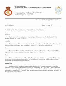 Marine Corps Warning Order Template Doc Sample