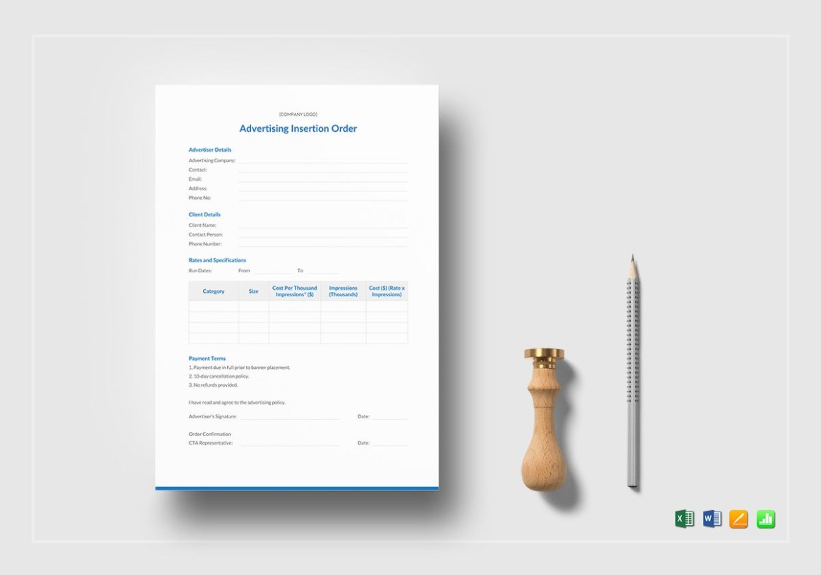 Custom Advertising Insertion Order Template